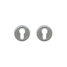 Runde Türrosetten – Aluminium – Perlchrom – 50 x 8 mm – Hochwertiges Design – Für klassische Schlüsselschlösser