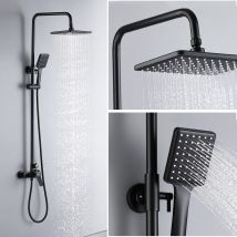 Regendusche Duschsystem Regenduschset Klassisches Schwarz Inkl. Kopfbrause Handbrause Höhenverstellbar Duschset Für Bad - Auralum