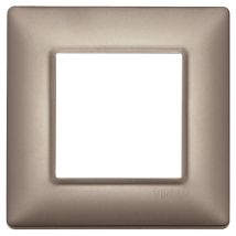 Vimar – Placca 2 moduli nichel perlato – metallo