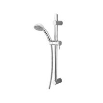 Ducha de mano con 3 funciones – Barra de ducha telescópica de metal – Manguera flexible de 150 cm – Acabado cromado