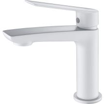 Mice Collection - Rubinetto Per Lavabo, Rubinetto Per Bagno Monocomando, Miscelatore Per Bagno Acqua Calda/fredda Colore Bianco Opaco