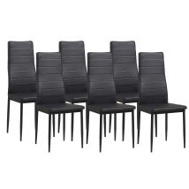 Albatros Esszimmerstühle Milano 6er Set, Schwarz - Polsterstuhl Mit Kunstleder-bezug, Modernes Stilvolles Design Am Esstisch - Küchenstuhl Stuhl 