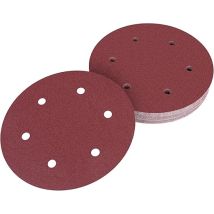 30 Discos De Lija De 225 Mm Con Velcro Para Lijadoras De Cuello Largo (6 Agujeros, Grano 120)