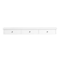 Frg43-l-w Wandschrank Mit 3 Schubladen Hängeschrank Badezimmerschrank Wandregal Wandgarderobe Weiß Bht Ca: 93x10x15cm - Sobuy