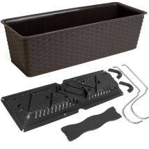 Markenartikel - Deuba Self Watering Balcony Railing Flower Box 6l/12l Hanging Ratolla Planter 39cm - Umbra (de)