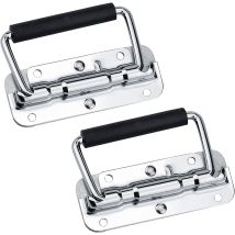2 Maniglie Pieghevoli Per Registratore Di Cassa In Acciaio Inossidabile 110 X 41 Mm, Argento