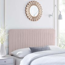 Casa - Aurora Pink Plush King 26 Inch Strutted Headboard