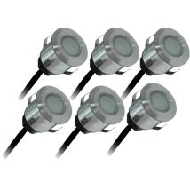 Set Di 6 Faretti Da Incasso Per Esterno 4.5w, 3000k, 6x15lm, Ø35, Inox - Patio Arlux Lighting