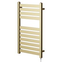 Colore - Cassini Brushed Brass 800mm X 500mm Electric Heated Towel Rail