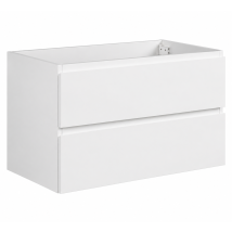 Mobile Da Bagno Angela 100cm - Bianco Lucido - Armadio Mobiletto Lavabo