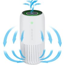Purificateur D'Air Avec Véritable Filtre Hepa Avec Lumière Uv-c, Mini Purificateur D'Air Elimine 99,97% De Fumée Allergènes Poussière, Purificateur 