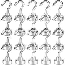 Lot De 20 Crochets Magnétiques, Aimant Puissant De Plus De 6 Kg Avec Crochet Pour Réfrigérateur, Crochet De Plafond Robuste, Crochet Magnétique