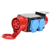 Wolketon Coffret De Chantier Monophasé Répartiteur De Courant Prise Schuko Pétrole Traitement Mécanique Transport Aéroport 1xcee 400v/16a, 3x230v(