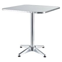 Quadratischer Tisch aus Aluminium – verstellbare Füße