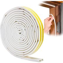 Mereteet - D-profile Sealing Strip, Door And Window Sealant With Strong Adhesion, Sound Insulation And Weather Protection, 6 Meters (white)