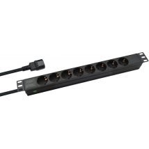 19" Steckdosenleiste Professional, 8-fach, Schwarz, 2,0m, Für Usv (c14) - Helos
