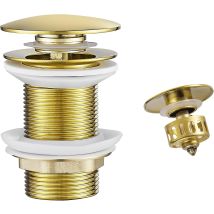 Rhafayre Gold-pop-up-waschbeckenstöpsel Ohne Überlauf, Ablaufstöpsel Mit Siebkorb, Messing-waschbecken-ablaufstöpsel