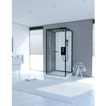 Marwell Duschkabine City 90 X 90 X 230 - Schwarz - Eckdusche - Komplettdusche - Dusche - Duschabtrennung - Duschwand - Schwarze Dusche - Weiße Dusche