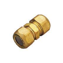 Conector de latón recto doble bicono 14x1/2 – 10 unidades