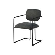 Massivmoebel24 – Sedia imbottita ELISE 304 51x58x78 cm Grigio scuro – Tessuto imbottito
