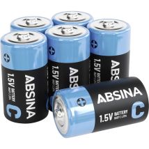 Absina Batteria 1/2 Torcia Alcalina/manganese 6000 Mah 9 V 6 Pz.