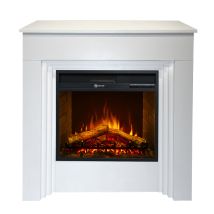 Cheminée Électrique Bellini, Sur Pied, Bois Blanc, Fabriquée En Italie, L96xp35xh96