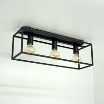 Horus Loftlampe – 3 Lichtpunkte – E27 Fassung – Schwarz – Minimalistisches Design – Hochwertiges Metall – Nicht höhenverstellbar