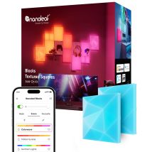 Nanoleaf Blocks Kit D'Extension 2 Carrés Texturés (requiskit De Démarrage), Design 3d À Facettes Multiples, Panneau Led Multic