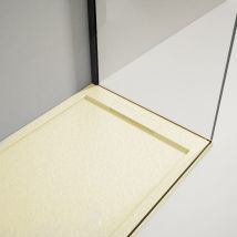 Piatto Doccia Ultrasottile 90x160cm Lux In Resina Finitura Ardesia Beige