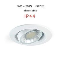 Verstellbarer, Runder Led-einbaustrahler, Dimmbar, 8 W, Ip44, 3000 K