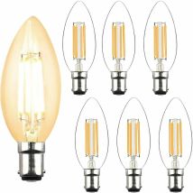 W C35 B15 Led-glühbirne, Nicht Dimmbar, Kerzenglühbirne, 2700 K, Warmweiß, Entspricht 40 W Glühlampe, 360-grad-winkel, 6er-packung
