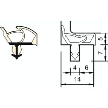 Innentürdichtung Sp 7576, Kurzbund Á 6,25 Meter, Kunststoff Weiß