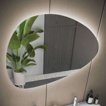 Specchio Ovale Retroilluminato 92 x 5 x 60 cm – Design Minimalista per Bagni e Ambienti – Prodotto in Italia