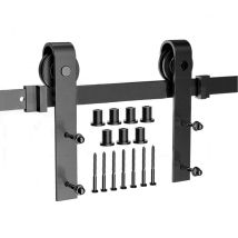 Oobest - Scheunentor Schiebetuer Set Aus Eisen Schiebetuerbeschlag Schiebetuerrolle 183cm
