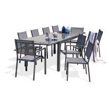 Tolede - Set Da Pranzo Da Giardino 10 Posti Alluminio E Piano Vetro - Dcb Garden