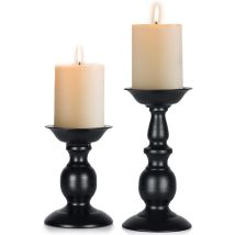 Candelabro in Ferro Nero – Chandelier Decorativo per Casa – Altezza 30cm – Perle Rare