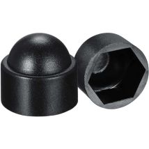 100 Stück – Schutzkappen Für M8-schrauben Und -muttern, 13-mm-schlüsselweite – Schwarzer Kunststoff
