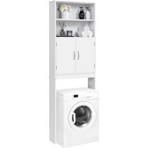 Yaheetech Mobile Per Lavatrice Mobiletto Da Bagno A Terra Scaffale Sopra Toilette Con Ripiano E Ante Mensola Portaoggetti Design Compatto