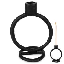 Elegant Black Candlestick In Aluminum For Long Candles