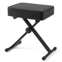 Piano Stool, X-style Adjustable Height Piano Bench, 8.7cm Padded Folding Piano Keyboard Bench, Portable Piano Stool, Black