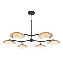 Merano Tivoli Plafonnier Semi-affleurant À 6 Ampoules Au Fini Or Et Bronze Foncé Avec Verre Opale