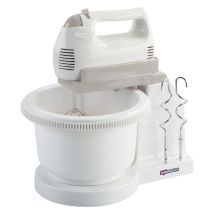 Mischer 200W – 5 Geschwindigkeiten – 2,6L Kunststoffnapf – 2 Rührringe und 2 Rührspiralen – 230V 50Hz