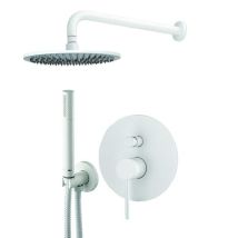 Duschset In Gebürsteter Matte Weiße Farbe Gattoni Easy 1490/pdbo Weiß Matt