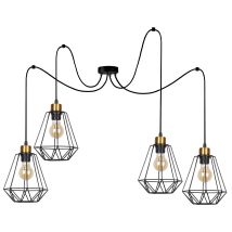 Lampadario Candellux Primo Nero Oro 4xe27 Dimmer Ip20