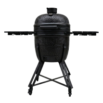 Barbecue Kamado Kamal 2.0 Large – Cuve En Céramique – Hauteur 82,5 Cm – Grille Acier Inoxydable 46 Cm – Finition Noir Mat – Barbecook