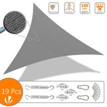 Sonnensegel Dreieckig Mit Befestigung Set 3x3x3m, Grau