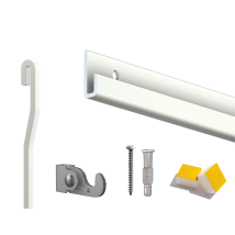 Arti Teq - Cimaise Box Artiteq Classic+ Premium - 80kg - Kit Accrochage Tableau 10 Mètres , Blanc Laqué