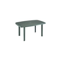 IPAE Progarden – Mesa de resina verde para jardín 140x90 cm – Ideal para exteriores, patio, terraza