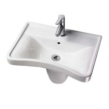 Self Confort - Akw Ergonomic Disability Concave Special Needs Basin With Semi Pedestal 600mm Wide