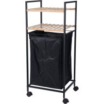 Bathroom-solutions Soporte De Almacenamiento Bambú Y Negro 40 Litros